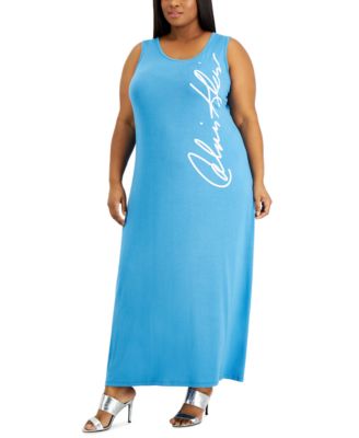 Calvin Klein Plus Size Logo Maxi Dress ...